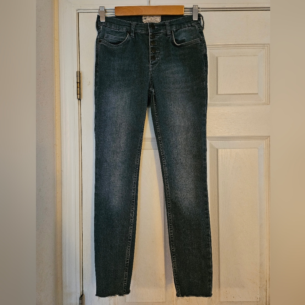 Free People Women's Skinny Button Fly Jeans Size 27